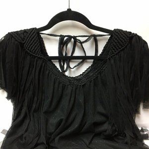 MK2K Black Ruched Cocktail Dress Small EUC!